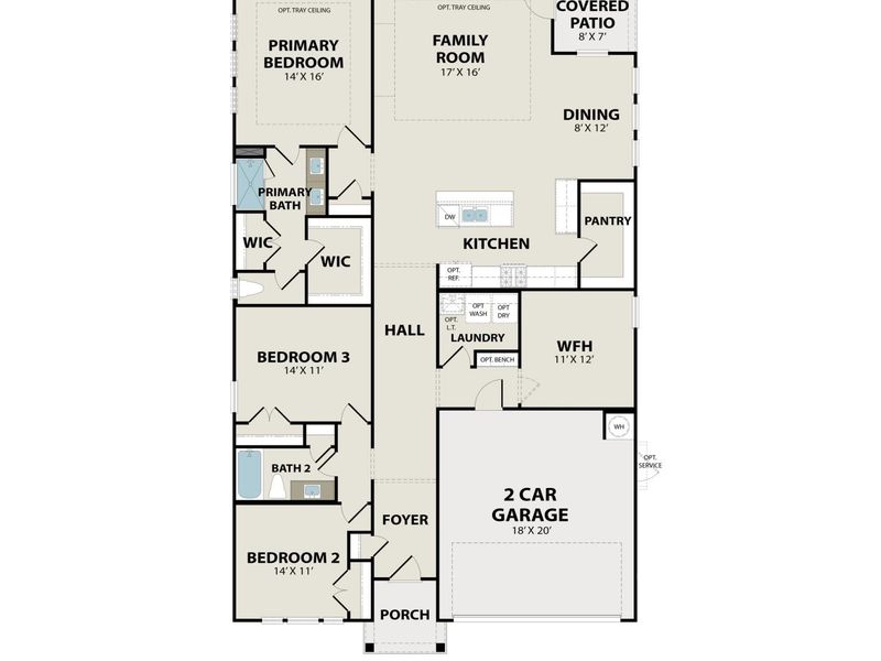 2D floor plan layout of this home in Meadow Ridge Estates, Josephine, TX (Image 3).