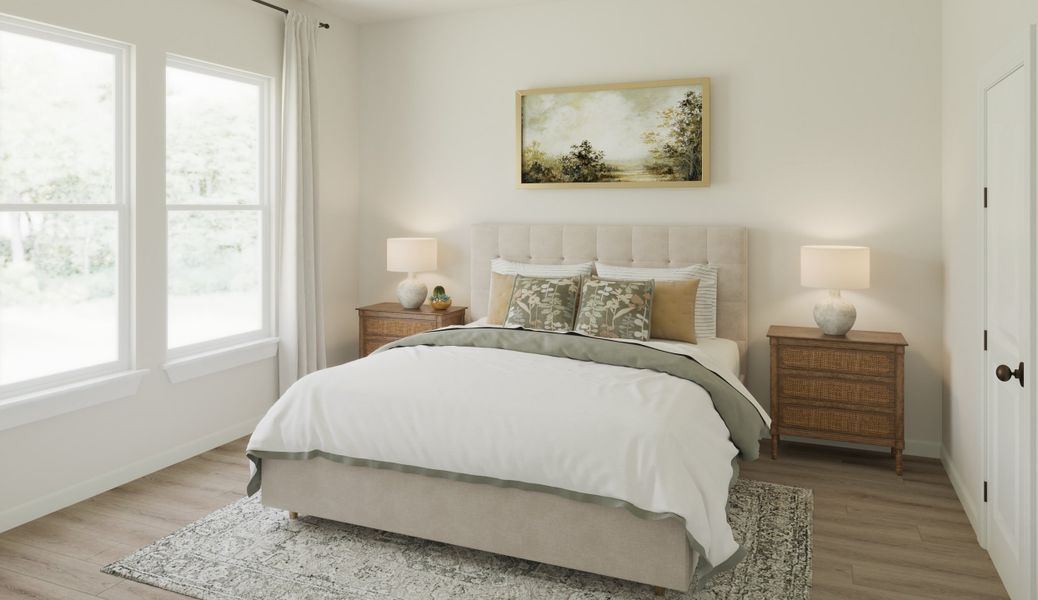 A spacious primary suite offers a relaxing private retreat.