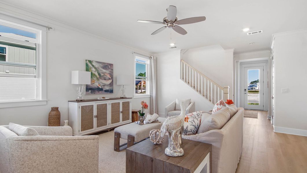 Furnished interior view inside a new home in Parkside, Santa Rosa Beach (Image 12). Furnished interior view inside a new home in Parkside, Santa Rosa Beach (Image 12).