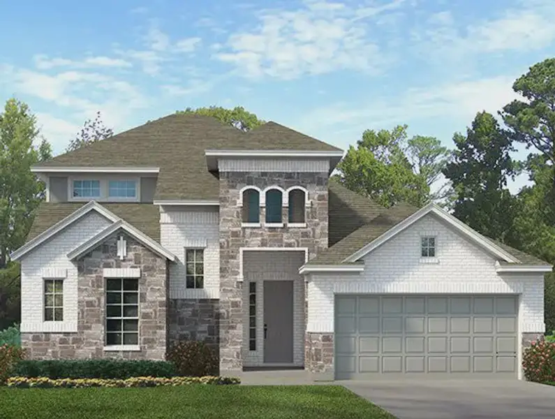 Representative exterior photo of a completed home built from the Gianna by Chesmar Homes in Artavia, Conroe, TX (Image 2). Representative exterior photo of a completed home built from the Gianna by Chesmar Homes in Artavia, Conroe, TX (Image 2).