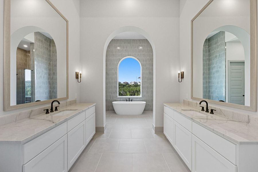 Furnished interior view inside a new home in Rough Hollow, Austin (Image 10). Furnished interior view inside a new home in Rough Hollow, Austin (Image 10).