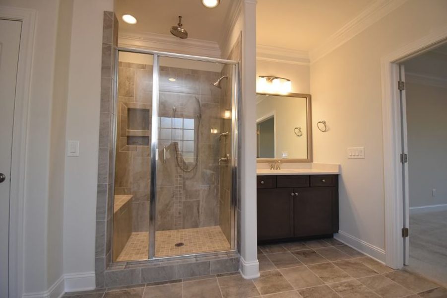 Representative furnished interior of a home built from the Cambridge by Keystone Homes NC in Weybridge, Burlington (Image 13).