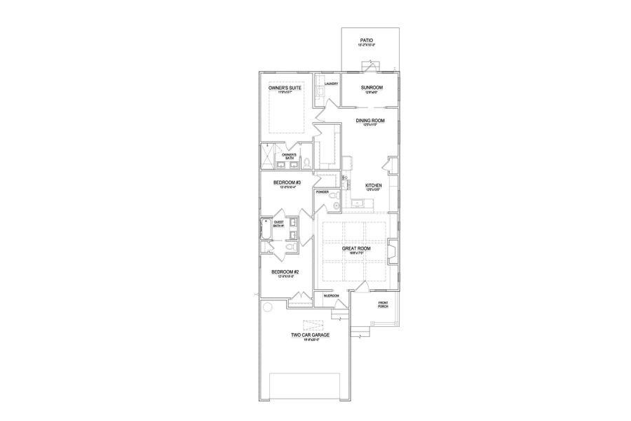 2D floor plan layout of this home in Songbird, Hampstead, NC (Image 3).