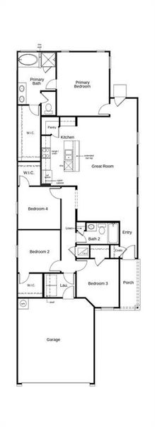 This floor plan features 4 bedrooms, 2 full baths and over 1,600 square feet of living space.