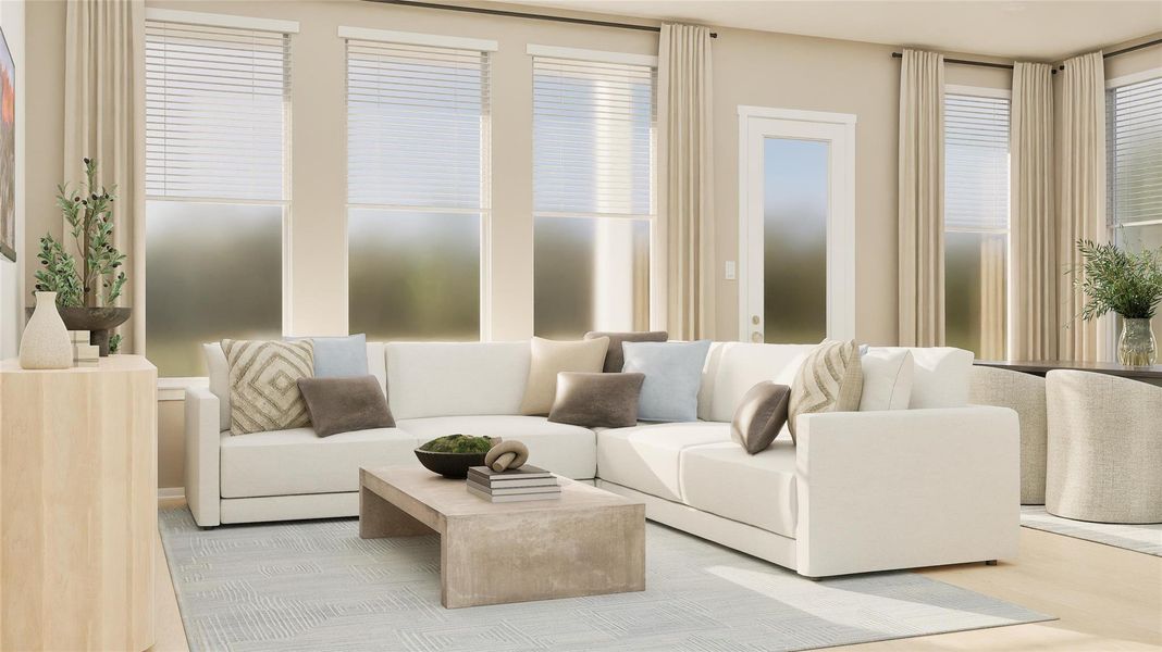 Furnished interior view inside a new home in Cotton Brook, Hutto (Image 6). Furnished interior view inside a new home in Cotton Brook, Hutto (Image 6).