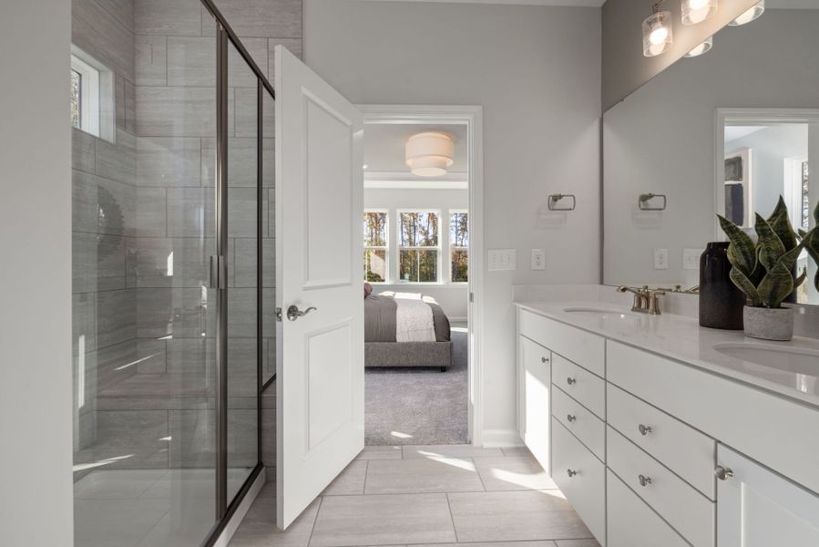 Furnished interior view inside a new home in Exchange at 401, Raleigh (Image 23).