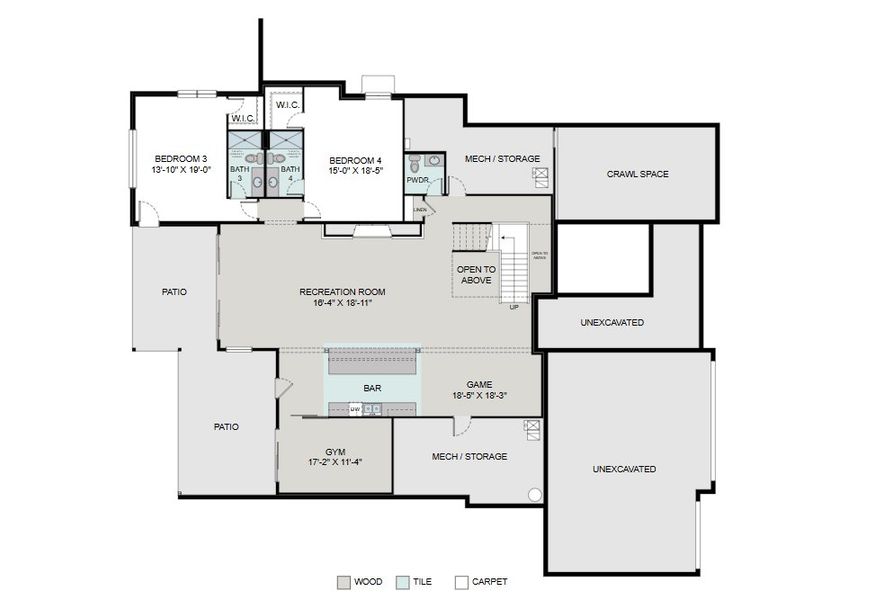 2D floor plan layout for the Cypress by Work Shop Colorado in Signature at Crystal Valley, Castle Rock, CO (Image 4).