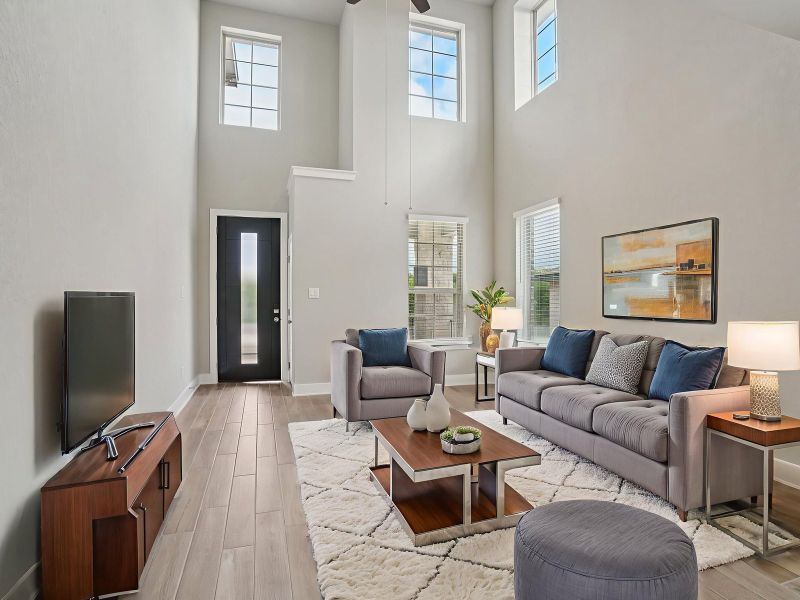 Living Room in the Medina floorplan at a Meritage Homes community. Living Room in the Medina floorplan at a Meritage Homes community.