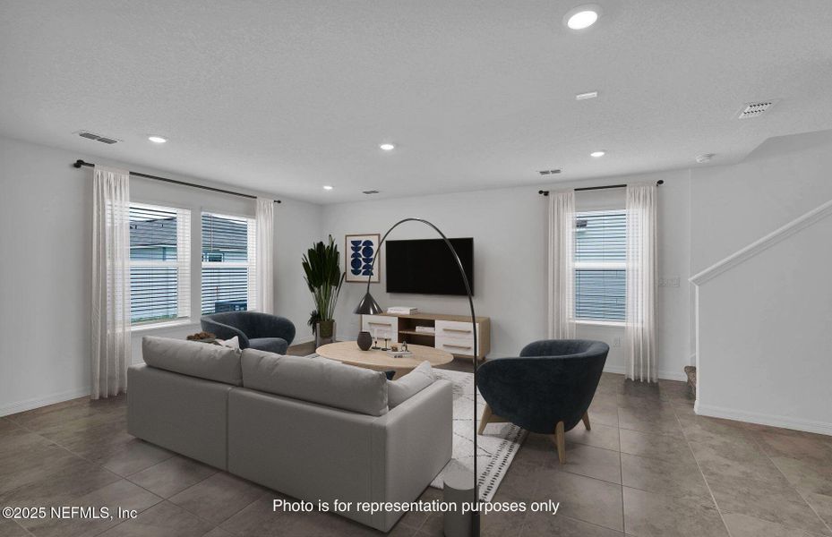 Furnished interior view inside a new home in Wells Landing, Jacksonville (Image 4). Furnished interior view inside a new home in Wells Landing, Jacksonville (Image 4).