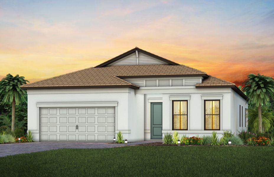 Representative exterior photo of a completed home built from the Mystique by Pulte Homes in Lakespur Wellen Park, Venice, FL (Image 20).
