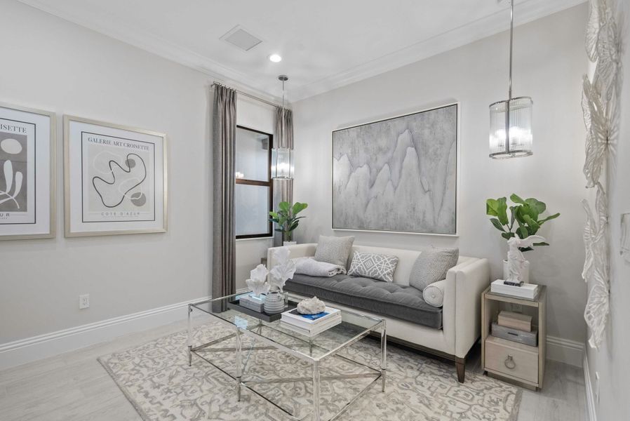 2D floor plan layout for the Seabreeze Grande by GHO Homes in Seaglass, Vero Beach, FL (Image 129).