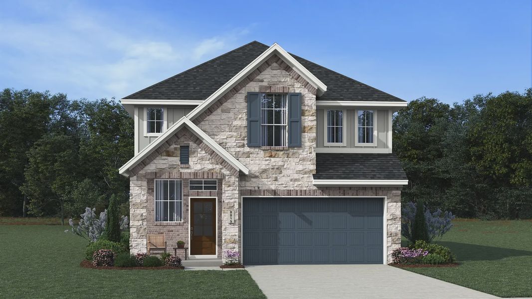 Representative exterior photo of a completed home built from the Sage by Chesmar Homes in The George, Richmond, TX (Image 22).