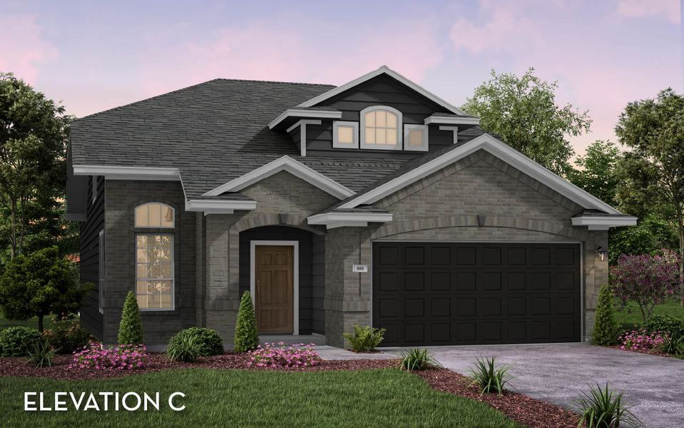 Representative exterior photo of a completed home built from the Seminole II by CastleRock Communities in Hughes Landing, Dickinson, TX (Image 2).