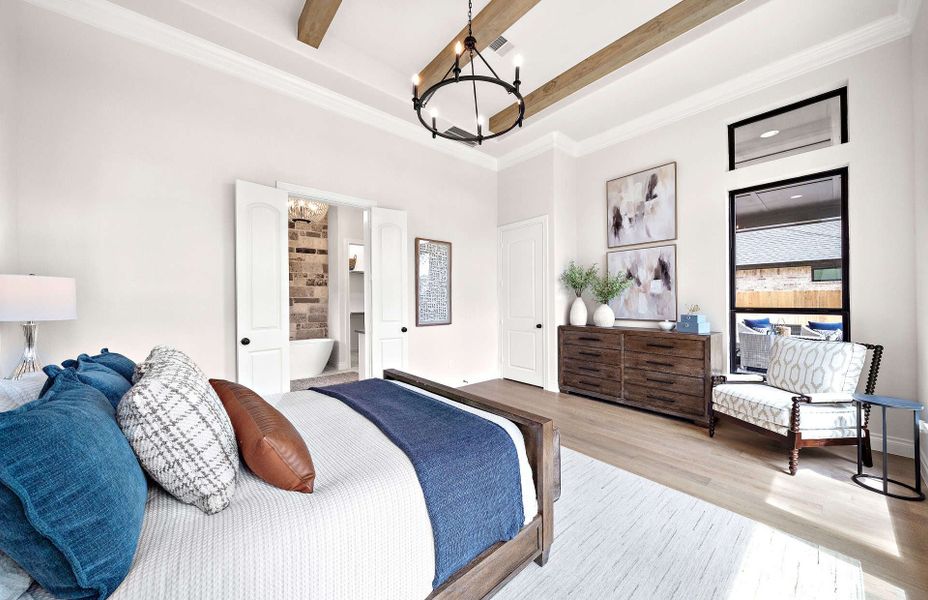 Representative furnished interior of a home built from the 2855 by Ravenna Homes in The Woodlands Hills 65′, Willis (Image 33).
