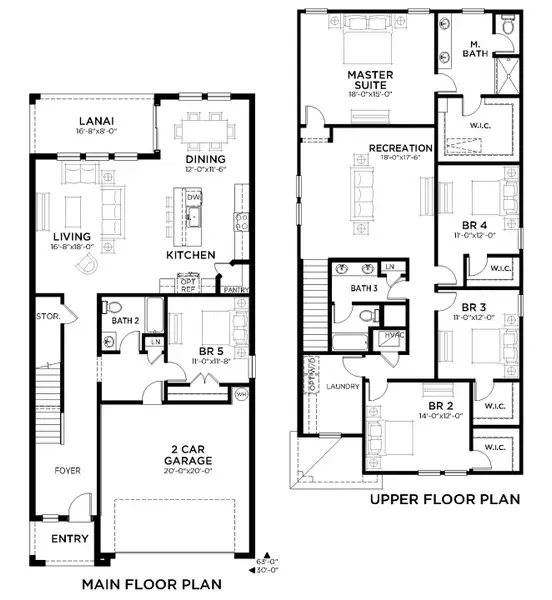 2D floor plan layout for the Valencia by Casa Fresca Homes in Gum Lake Preserve, Lake Alfred, FL (Image 3).