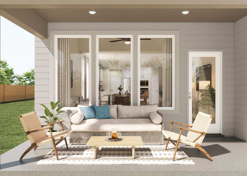 Representative exterior details of a home built from the Spyglass by Tri Pointe Homes in Flora, Hutto (Image 3).