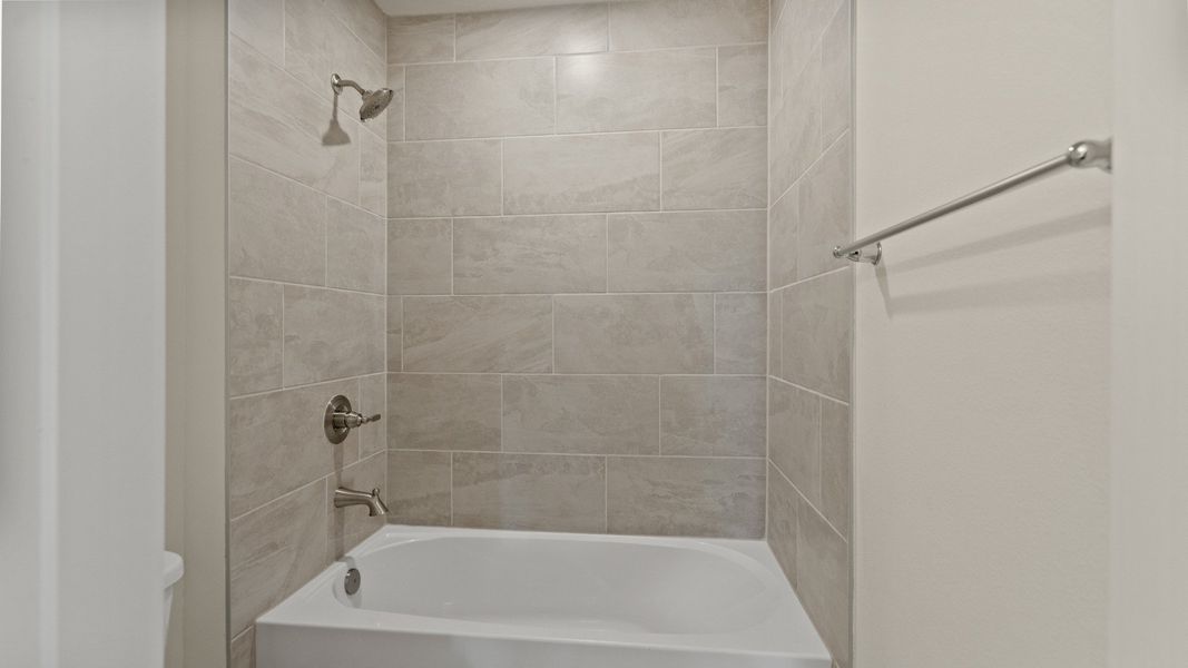 The Naples Second Floor Second Bathroom in Quick Move-In Home at Willowbrook North by DRB Homes in Winter Haven, FL The Naples Second Floor Second Bathroom in Quick Move-In Home at Willowbrook North by DRB Homes in Winter Haven, FL