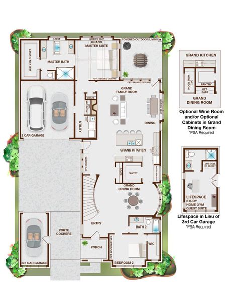 2D floor plan layout for the Grand Signature by Grand Homes in Creekside at Elevon, Lavon, TX (Image 3).