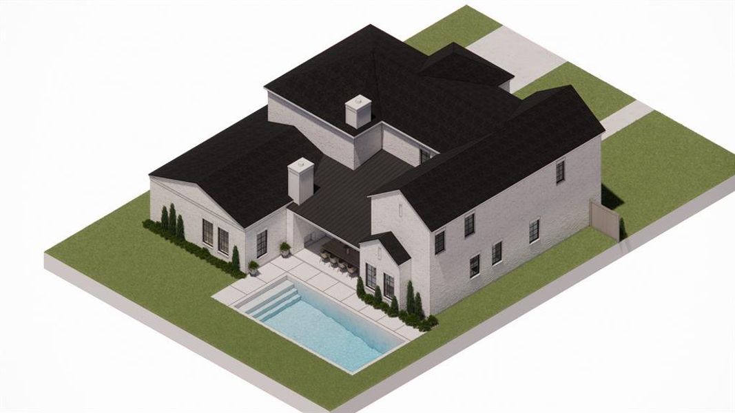 Exterior rendering of this home design in , Dallas, TX (Image 5).