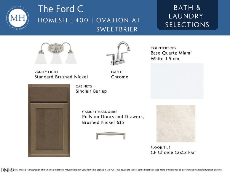 Laundry & Hall Bath Design Selections