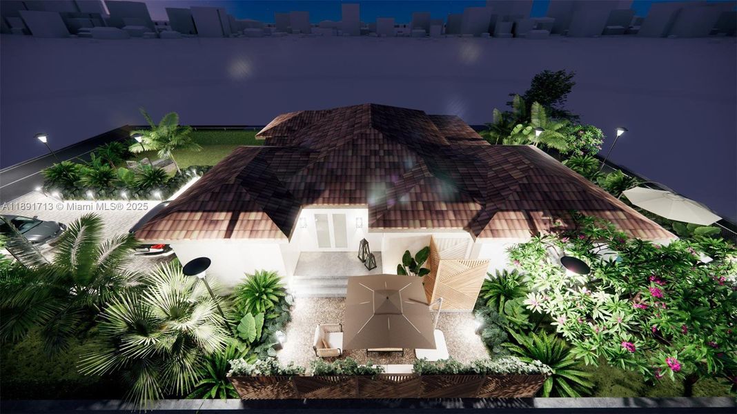 Exterior details and patio area of a home in , Miami Shores (Image 25). Exterior details and patio area of a home in , Miami Shores (Image 25).