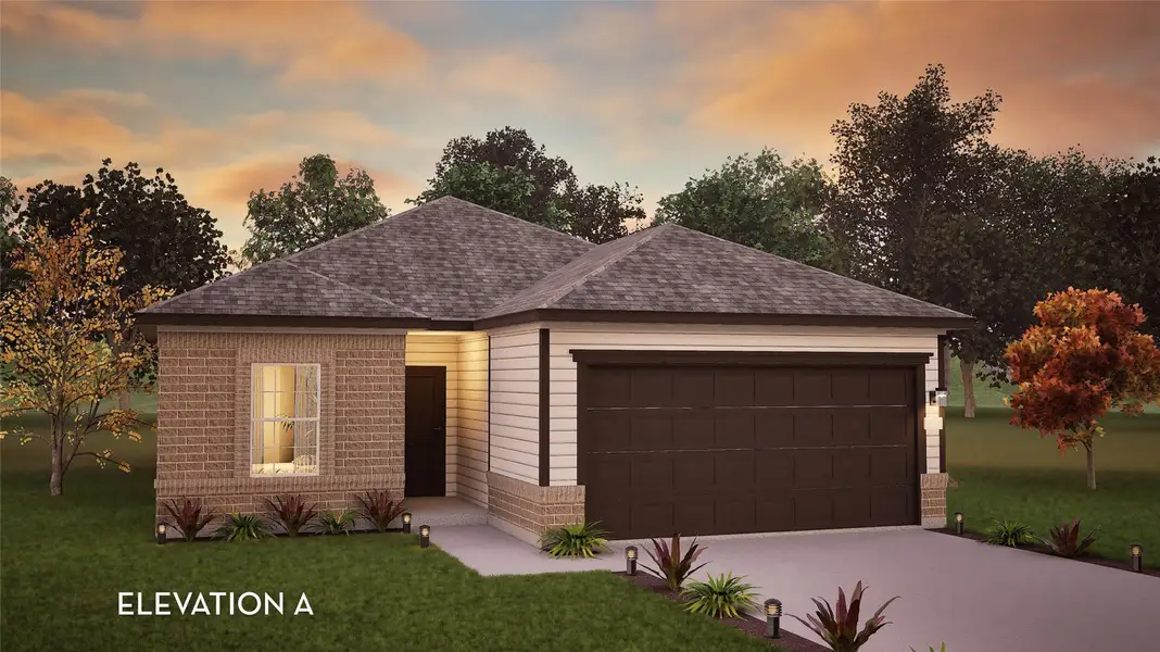 Front exterior of a new home in Caney Mills, Conroe, TX, highlighting curb appeal (Image 1). Front exterior of a new home in Caney Mills, Conroe, TX, highlighting curb appeal (Image 1).