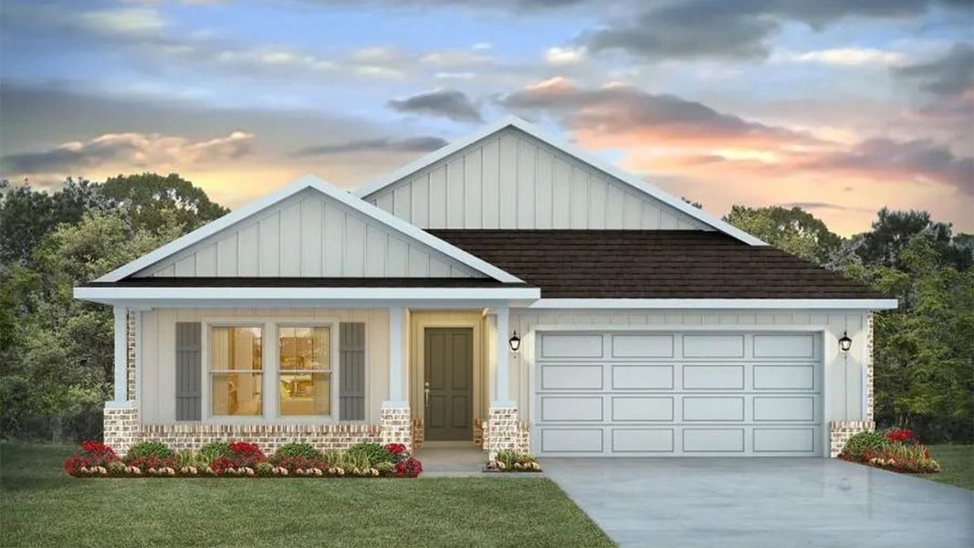 Representative exterior photo of a completed home built from the Riverside by D.R. Horton in Owl's Head Farms, Freeport, FL (Image 2). Representative exterior photo of a completed home built from the Riverside by D.R. Horton in Owl's Head Farms, Freeport, FL (Image 2).