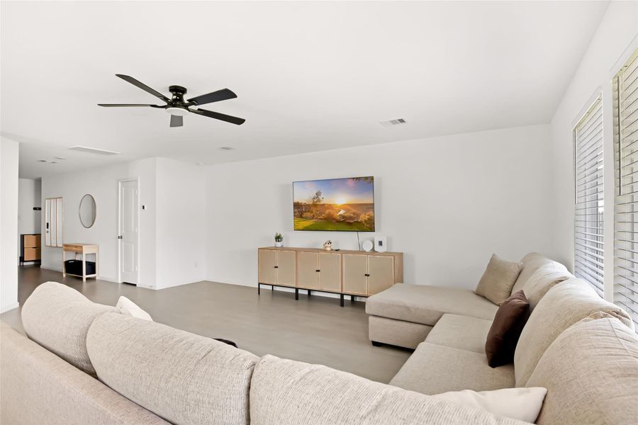 This family room is huge!