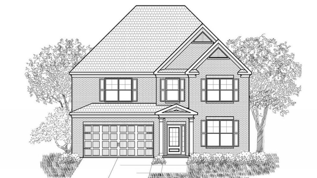 Exterior rendering of this home design in Haven Abbey, Cumming, GA (Image 1).