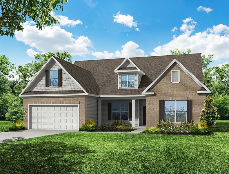 Representative exterior photo of a completed home built from the Asheboro by Eastwood Homes in The Fairways at Springlake, York, SC (Image 2).
