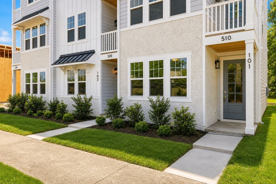 Representative exterior details of a home built from the The Lofton by RobuckHomes in Downtown Wilmington Collective, Wilmington (Image 3).