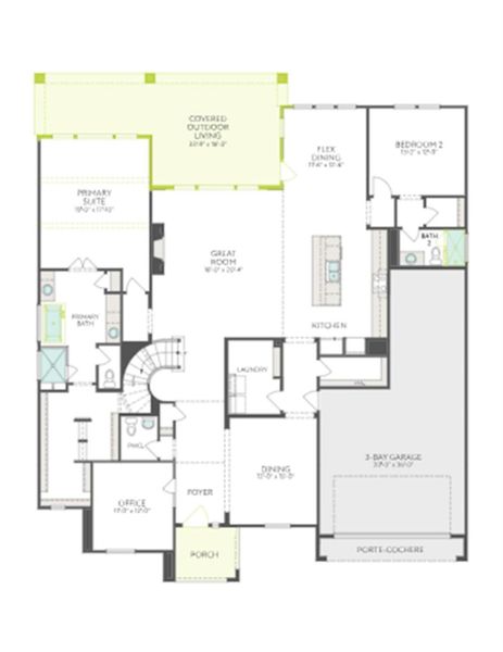 2D floor plan layout of this home in Harvest Green 75′, Richmond, TX (Image 4). 2D floor plan layout of this home in Harvest Green 75′, Richmond, TX (Image 4).