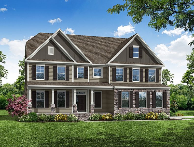 Representative exterior photo of a completed home built from the Waverly by Eastwood Homes in High Springs, Clayton, NC (Image 5).