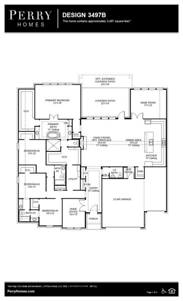 2D floor plan layout of this home in Fulshear Lakes 80', Fulshear, TX (Image 4).