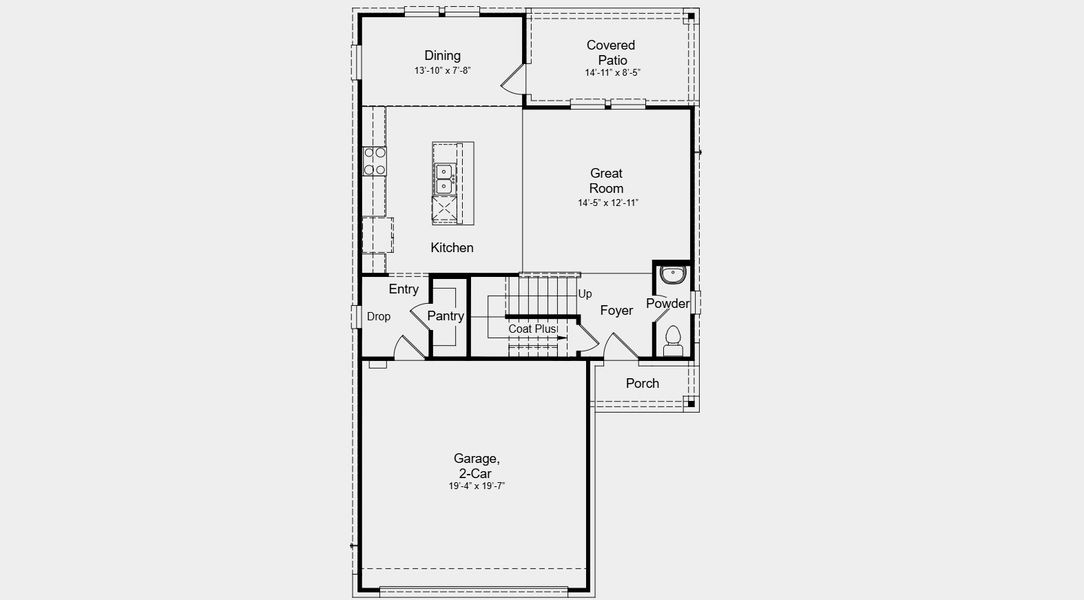 2D floor plan layout for the Harrier by Taylor Morrison in Village Grove, Dripping Springs, TX (Image 4).