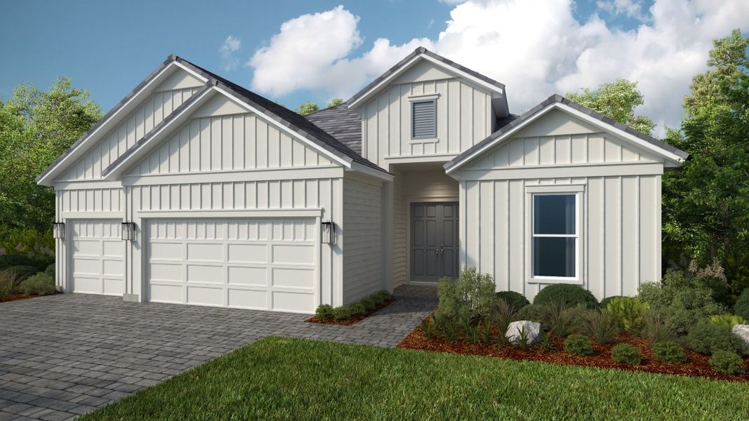 Representative exterior photo of a completed home built from the Pallazio II by Taylor Morrison in Esplanade at St. Marys, St. Marys, GA (Image 18). Representative exterior photo of a completed home built from the Pallazio II by Taylor Morrison in Esplanade at St. Marys, St. Marys, GA (Image 18).