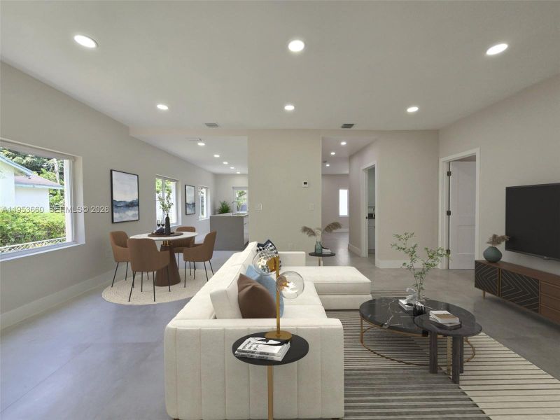 Furnished interior view inside a new home in , Miami (Image 8).