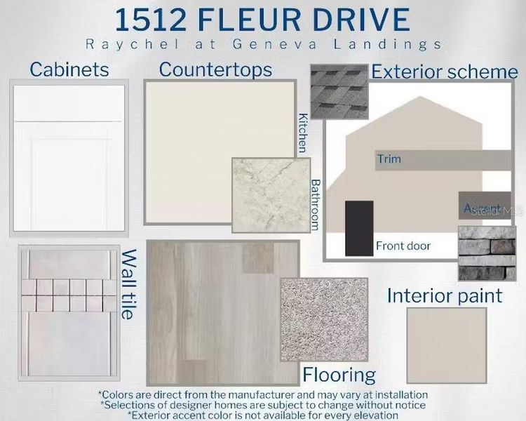 Sample of building materials used in homes in Geneva Landings, Davenport (Image 3). Sample of building materials used in homes in Geneva Landings, Davenport (Image 3).