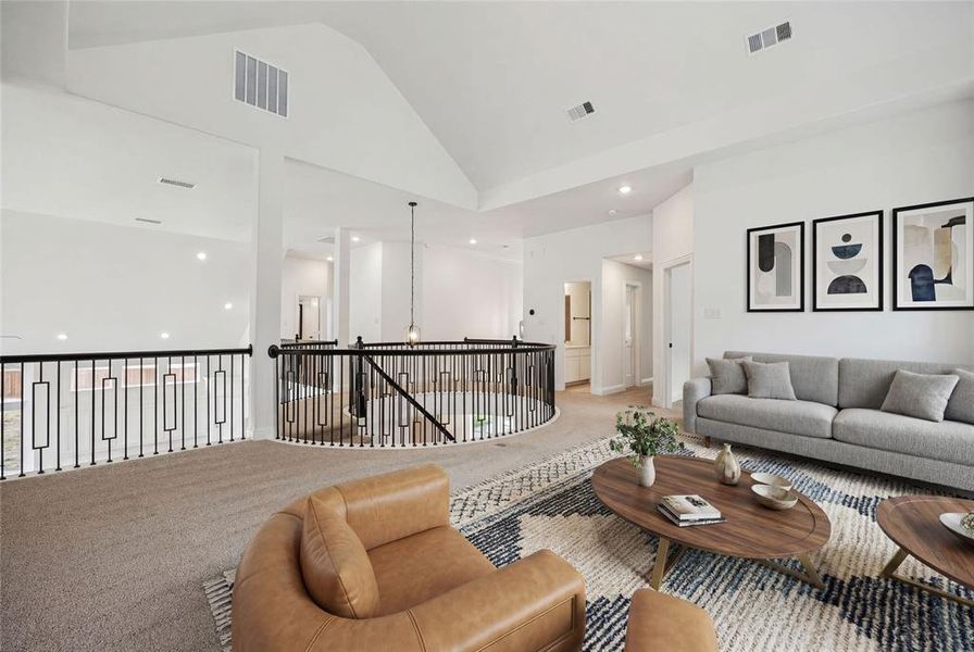 Furnished interior view inside a new home in Dominion of Pleasant Valley, Wylie (Image 11).