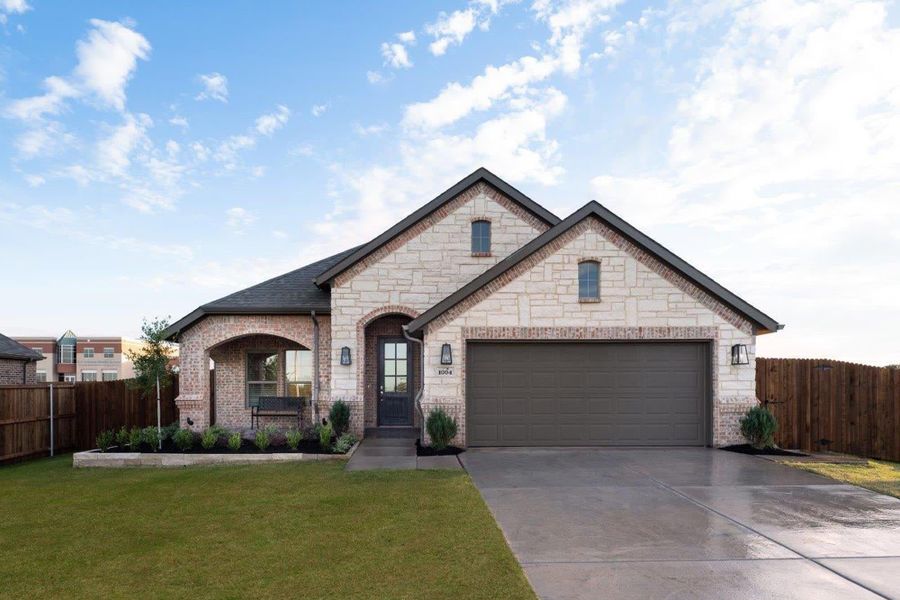 Elevation C with Stone | Concept 1849 at Hunters Ridge in Crowley, TX by Landsea Homes