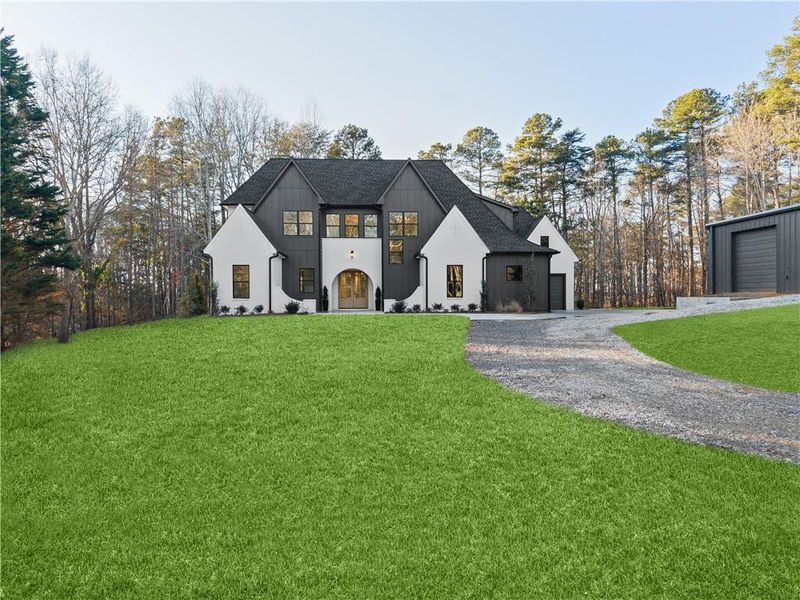 Front exterior of a new home in , Cumming, GA, highlighting curb appeal (Image 32).
