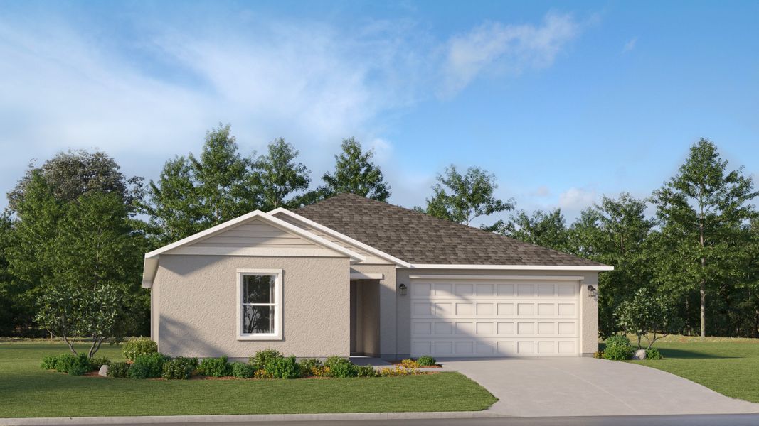 Front exterior of a new home in New Homes in Cape Coral, Cape Coral, FL, highlighting curb appeal (Image 1). Front exterior of a new home in New Homes in Cape Coral, Cape Coral, FL, highlighting curb appeal (Image 1).