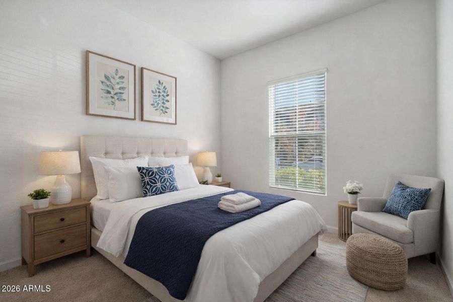 Virutally staged guest bed 1