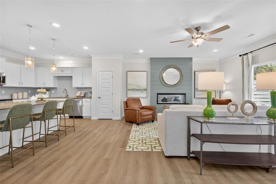 Furnished interior view inside a new home in Townes At The Stiles, Cartersville (Image 32). Furnished interior view inside a new home in Townes At The Stiles, Cartersville (Image 32).