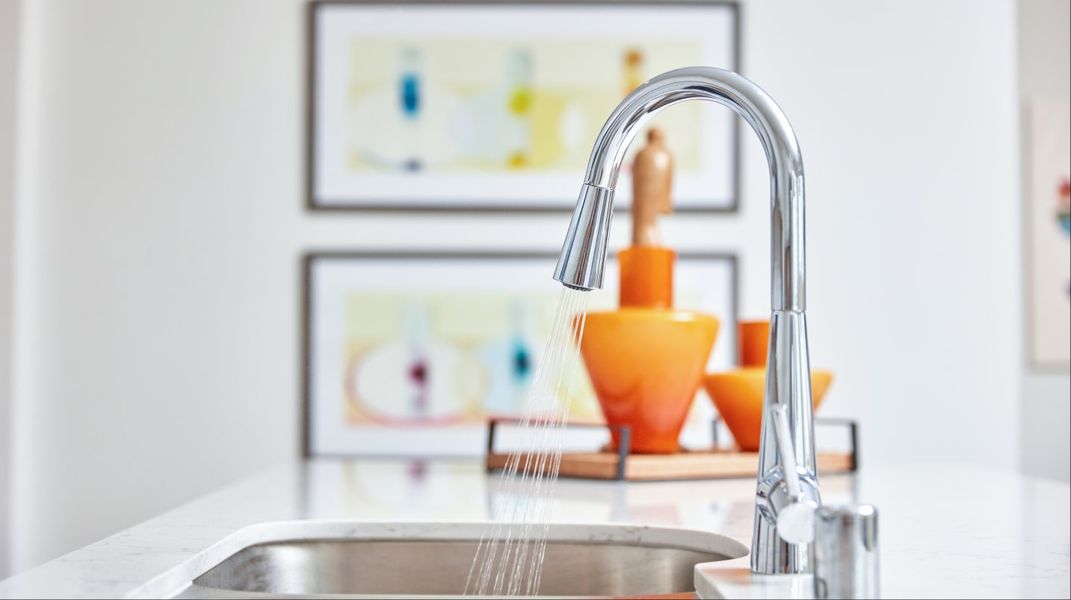 Kitchen faucet closeup