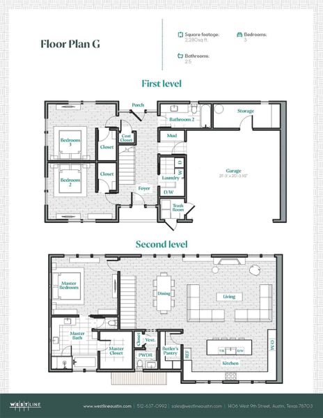 2D floor plan layout of this home in Westline, Austin, TX (Image 3).