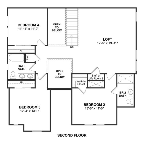 2D floor plan layout for the Tuscaloosa by K. Hovnanian® Homes in Grand Magnolia, Magnolia, TX (Image 4). 2D floor plan layout for the Tuscaloosa by K. Hovnanian® Homes in Grand Magnolia, Magnolia, TX (Image 4).
