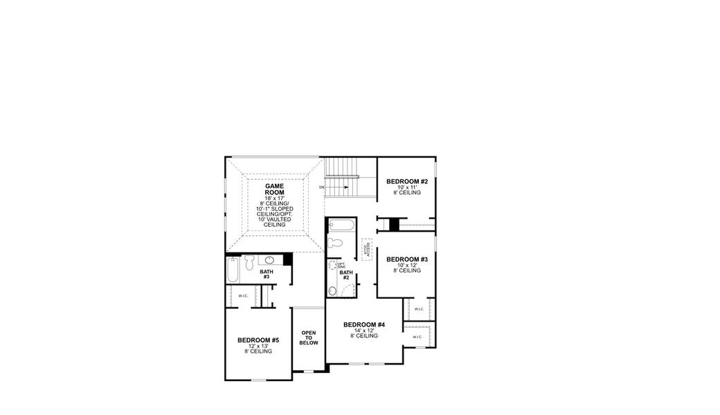 2D floor plan layout for the Frontier by M/I Homes in Eliana, McKinney, TX (Image 4).