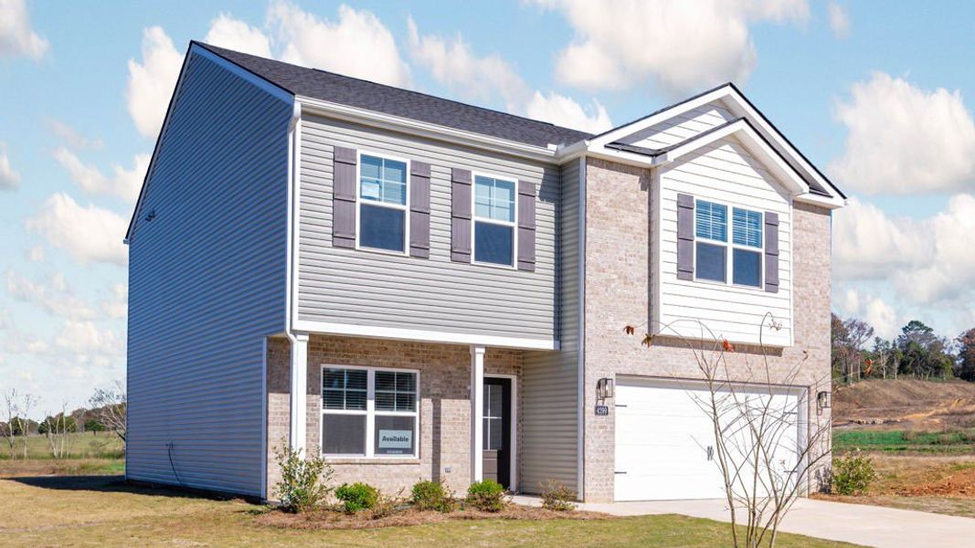 Front exterior of a new home in Lone Oaks Farm, Cleveland, TN, highlighting curb appeal (Image 2). Front exterior of a new home in Lone Oaks Farm, Cleveland, TN, highlighting curb appeal (Image 2).
