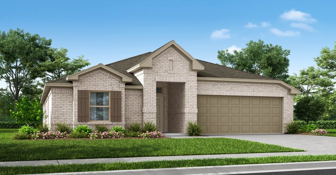 Representative exterior photo of a completed home built from the Austin by Impression Homes in Terra Vella, Haslet, TX (Image 13).